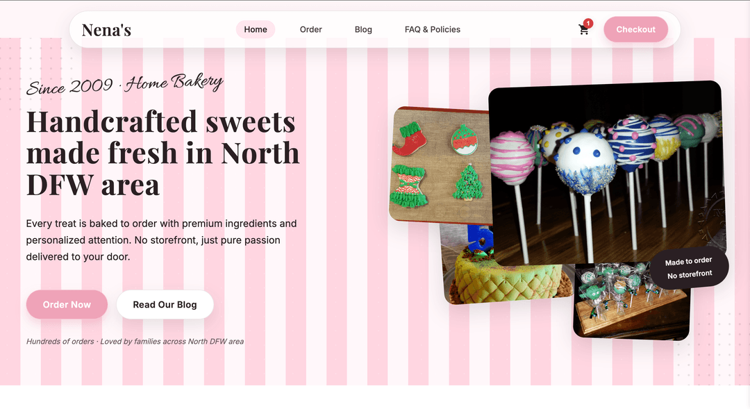 Nena's Bakery Creations - Freelance Project